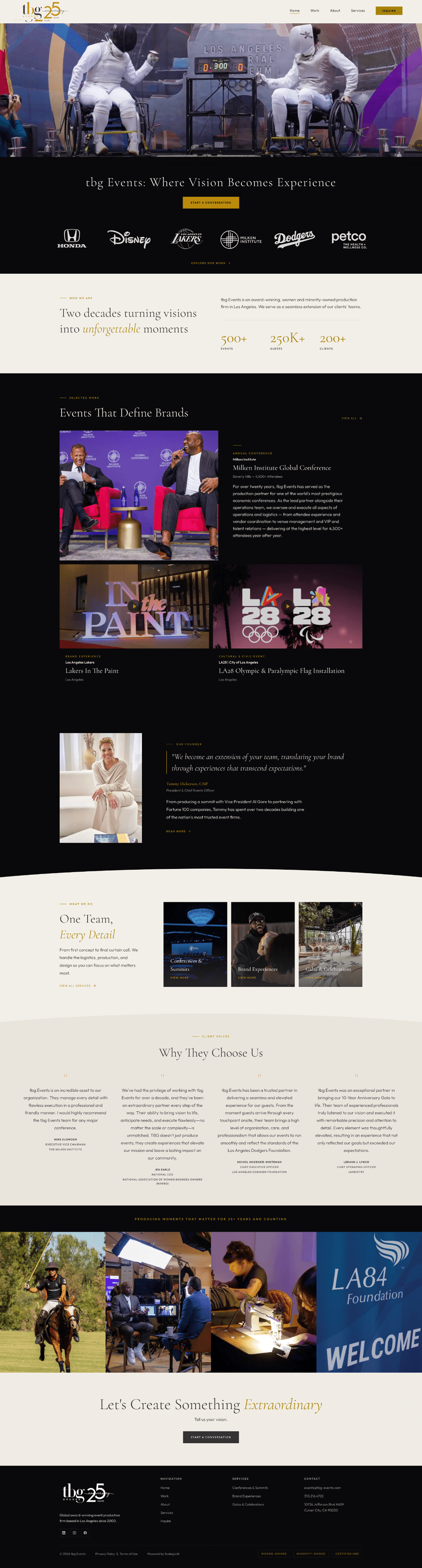 New tbg Events homepage