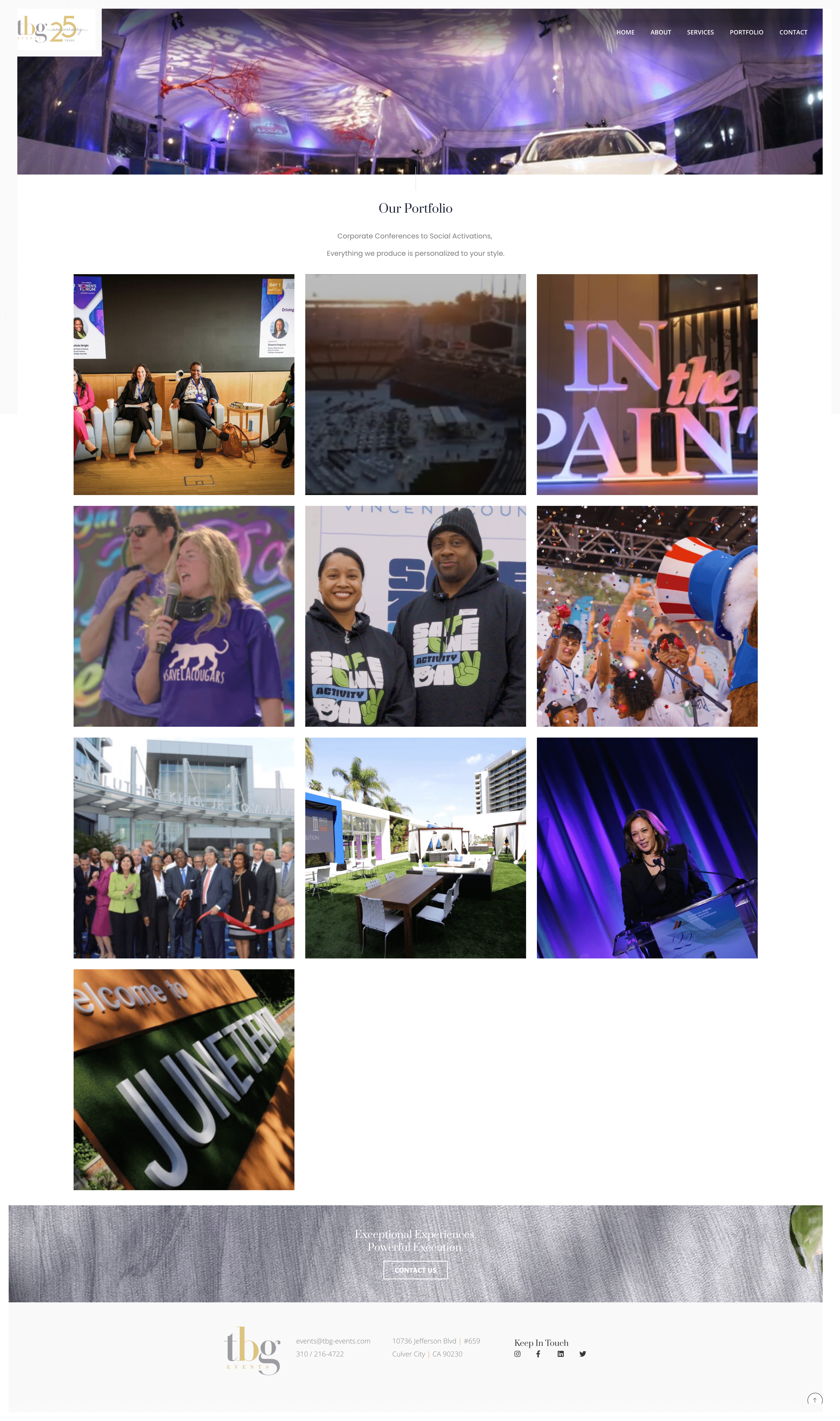 Old tbg Events portfolio page